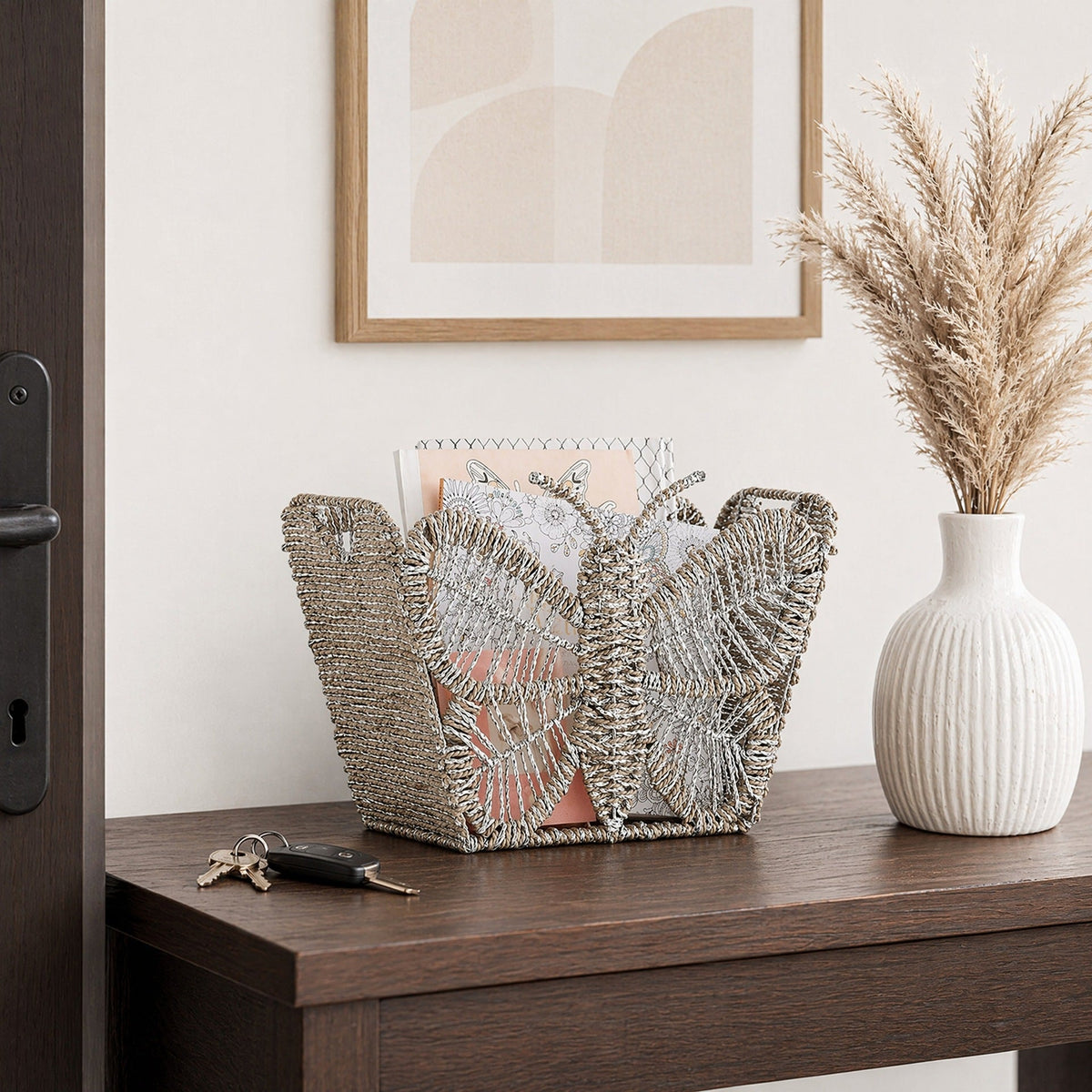 Decorative Storage Basket with Butterfly Design | High & Bury