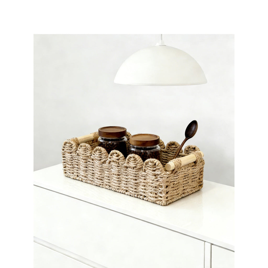 Decorative Storage Basket with Ergonomic Handles | High & Bury