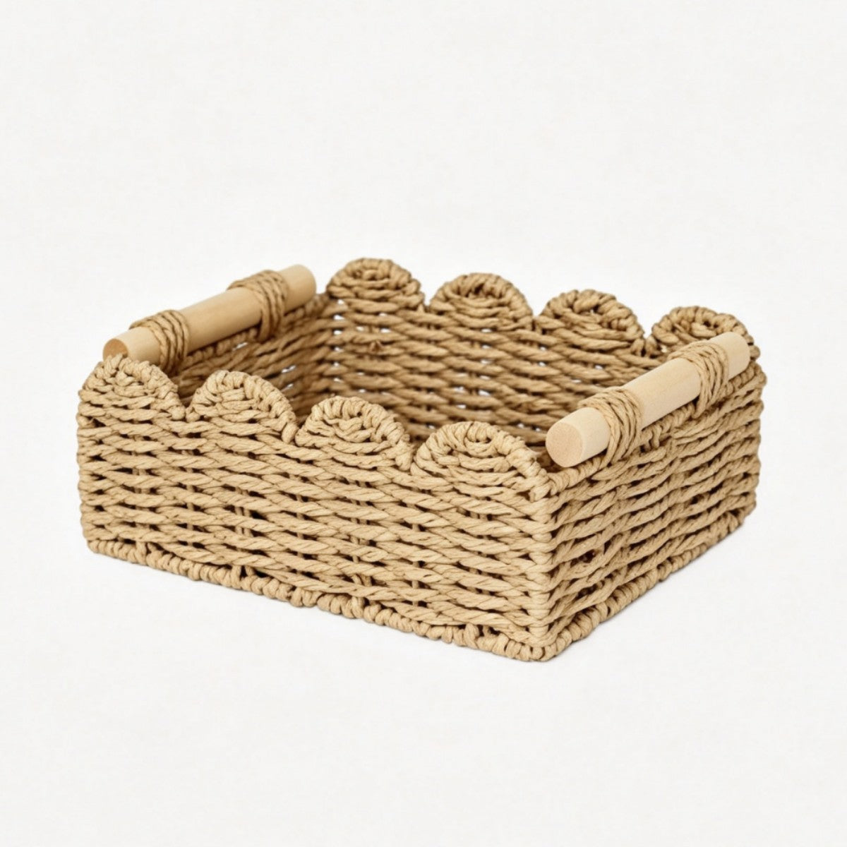 Decorative Storage Basket with Wave Edge | High & Bury