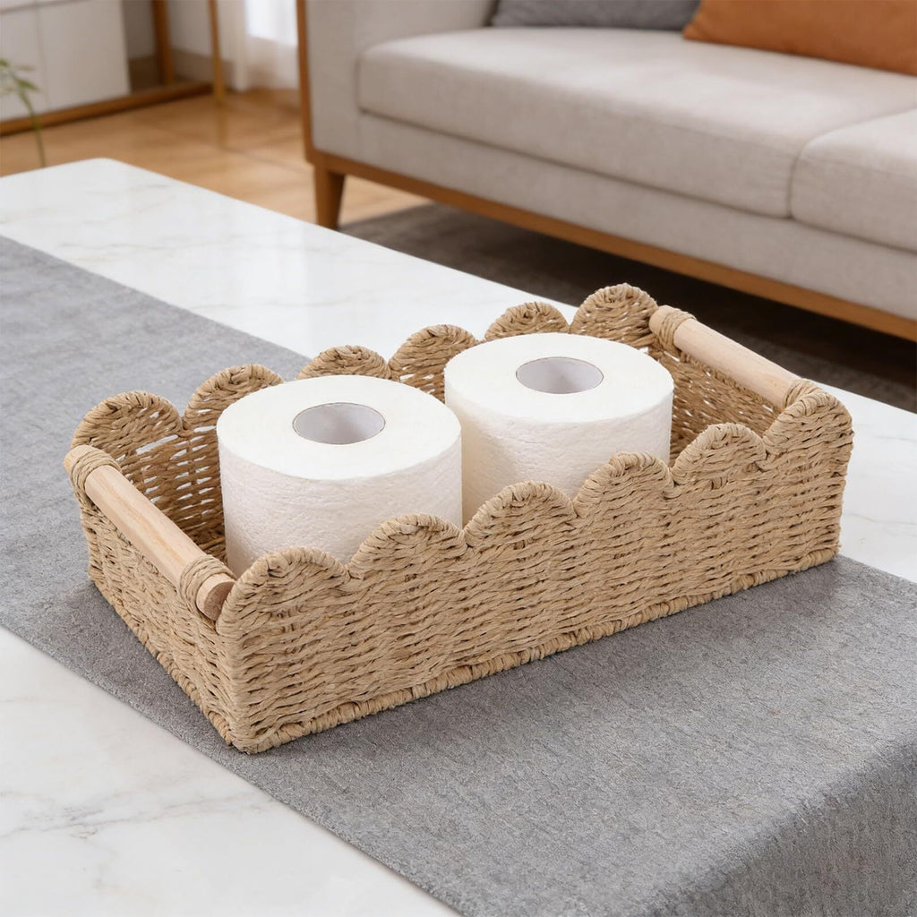 Decorative Storage Basket with Wave Edge | High & Bury