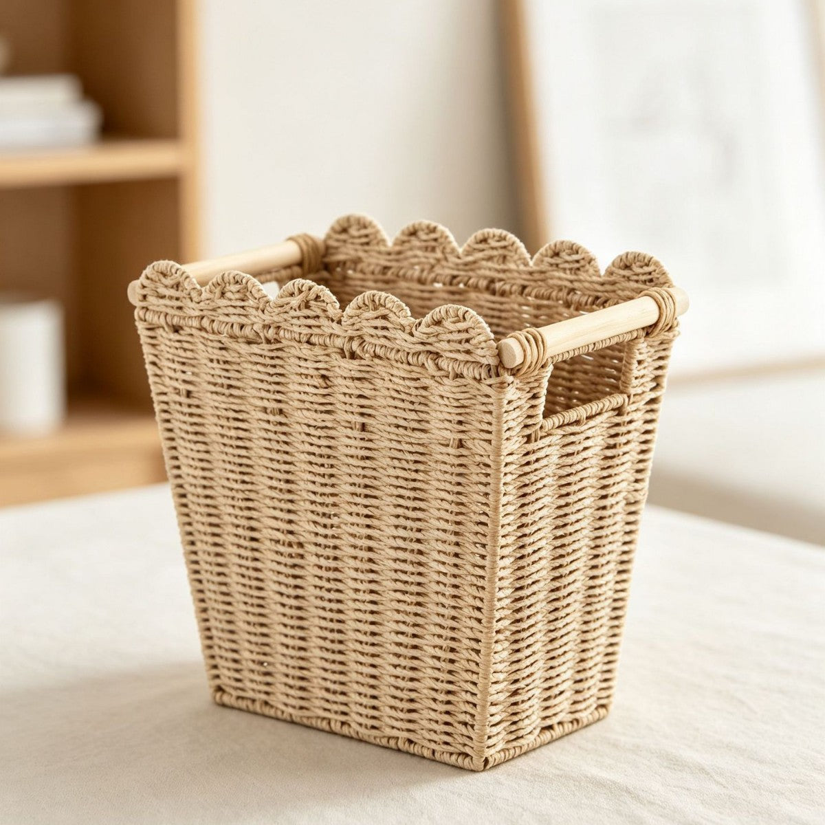 Decorative Storage Basket with Wave Edge | High & Bury