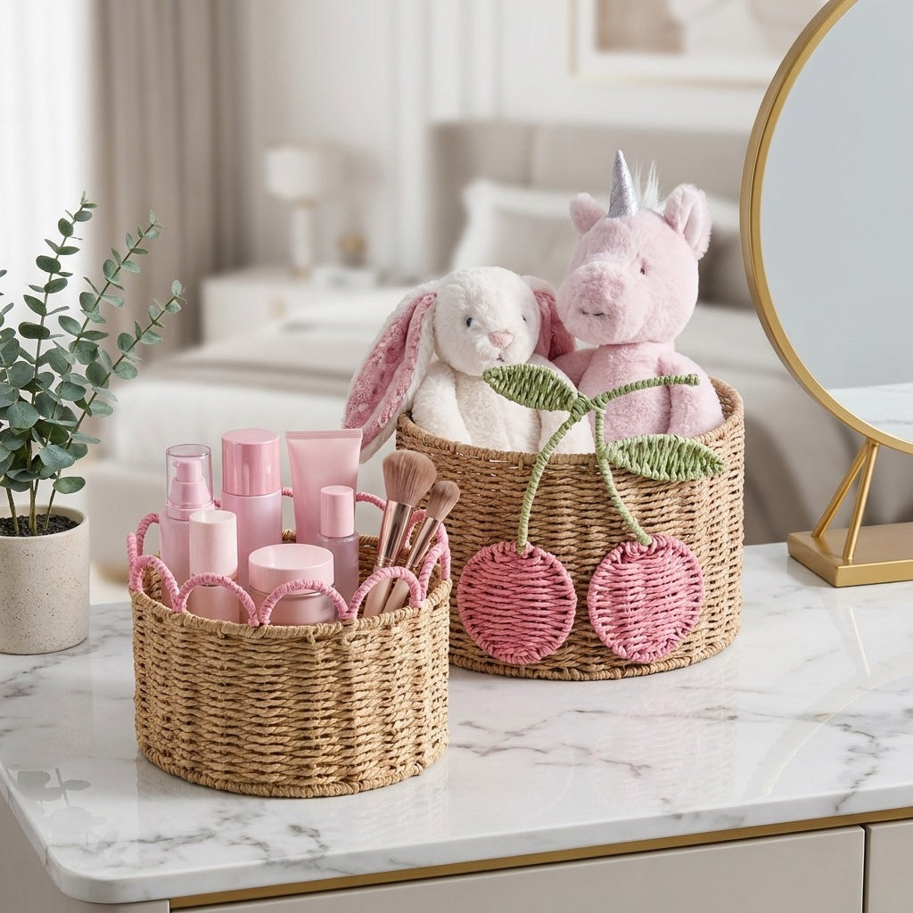 Decorative Storage Basket with Wave Pattern | High & Bury