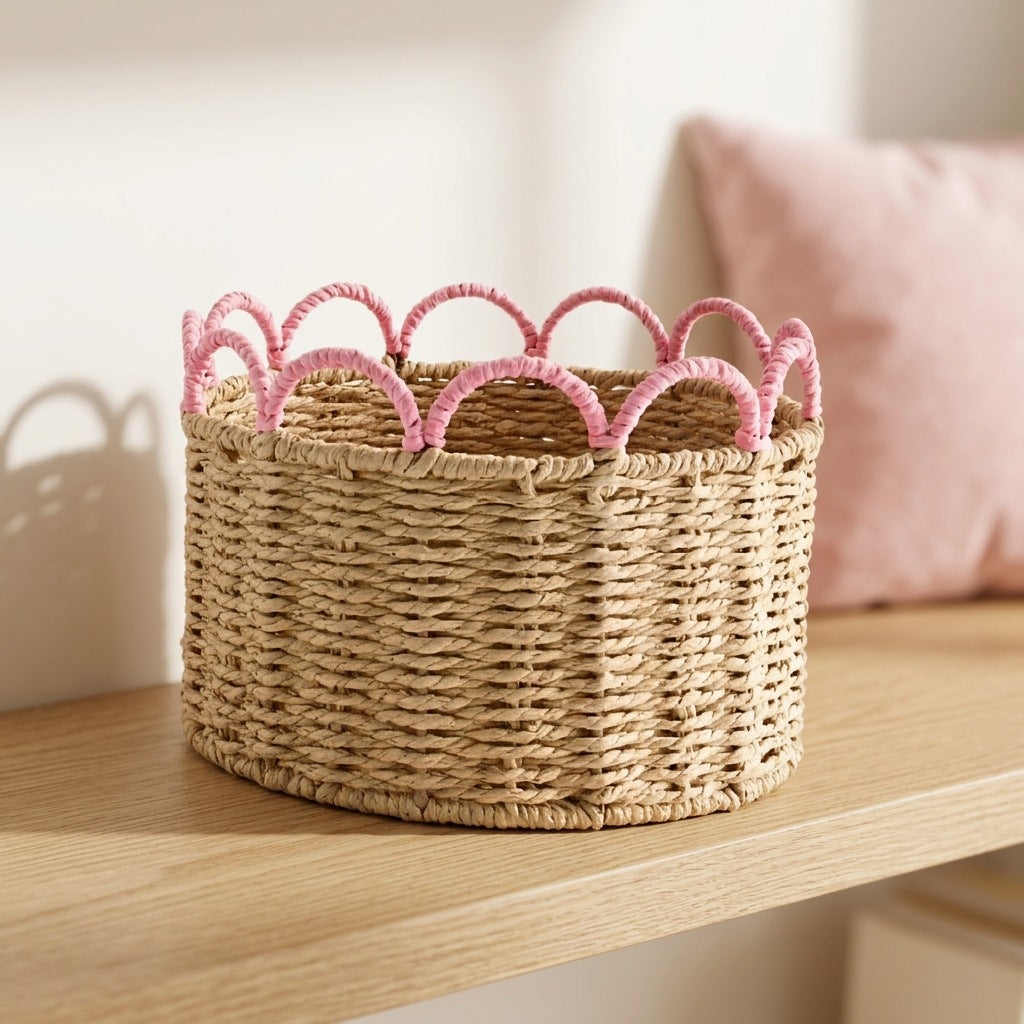 Decorative Storage Basket with Wave Pattern | High & Bury