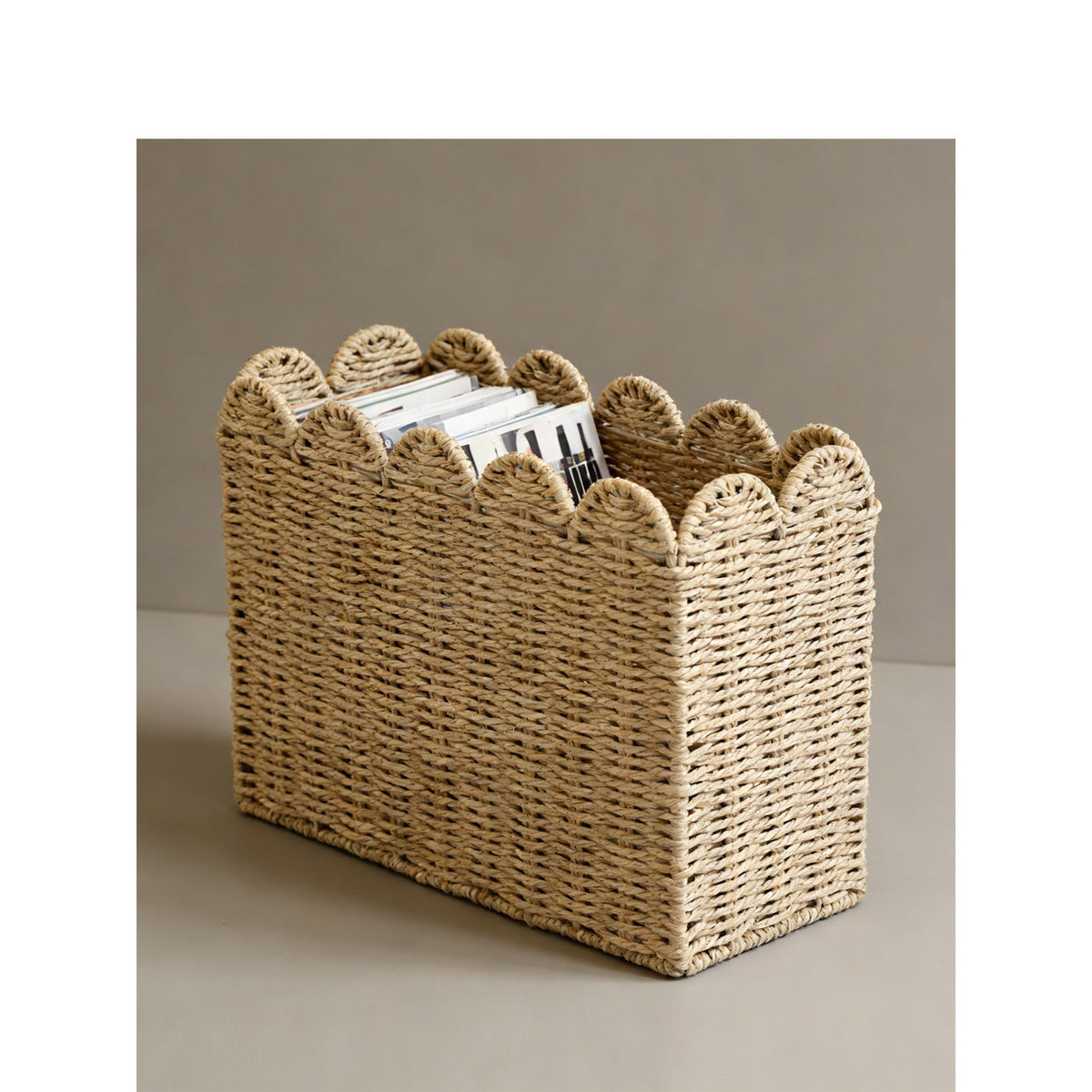 Decorative Storage Basket with Waved Edge | High & Bury