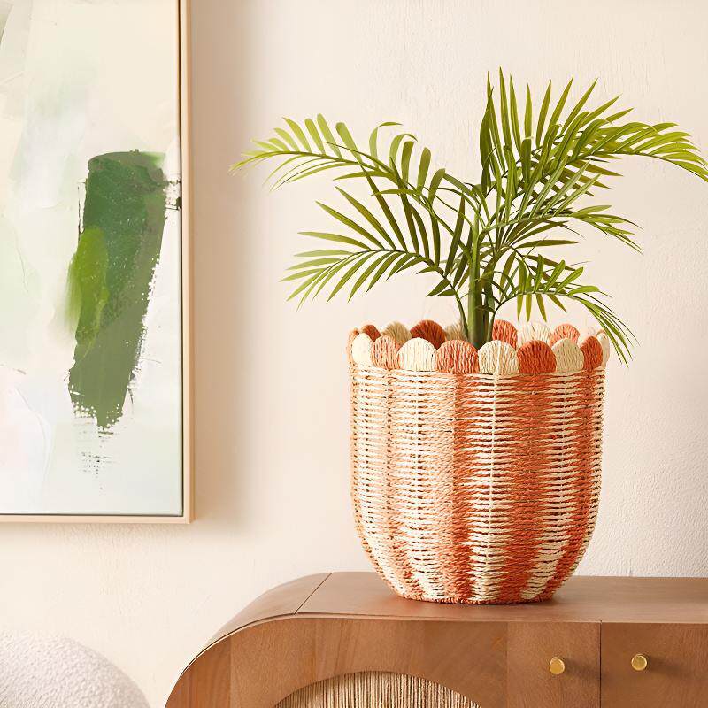 Decorative Storage Basket Woven Natural Fiber Handcrafted | High & Bury