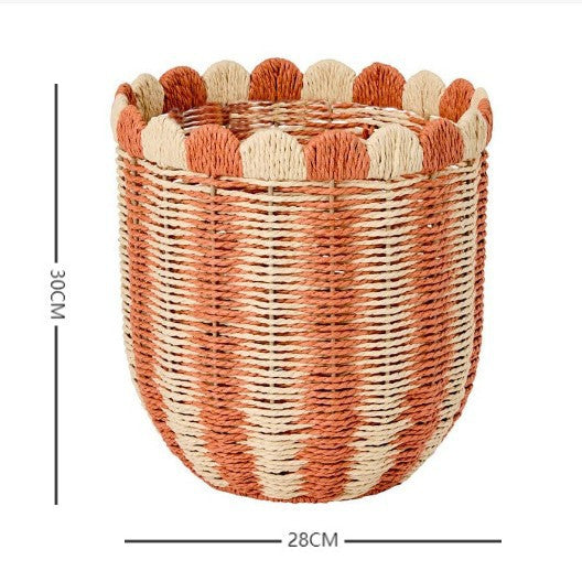 Decorative Storage Basket Woven Natural Fiber Handcrafted | High & Bury