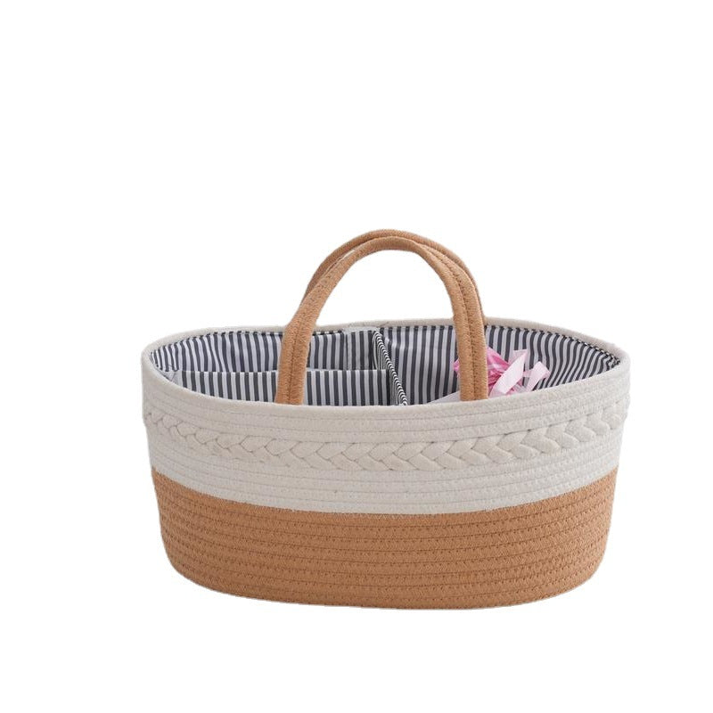 Decorative Storage Basket Yellow Gray | High & Bury
