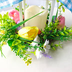 Decorative Table Lantern with Artificial Flowers and Ribbon | High & Bury