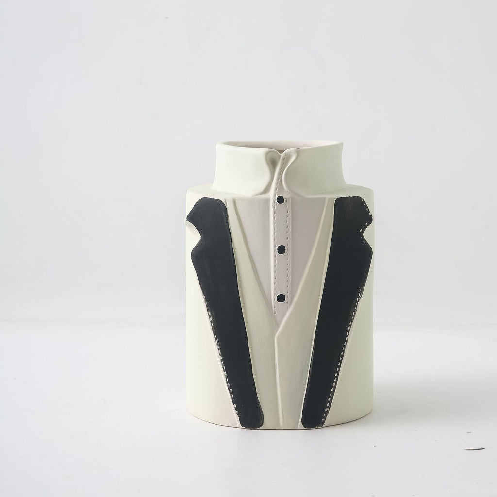 Decorative Vase Black-White Gray | High & Bury