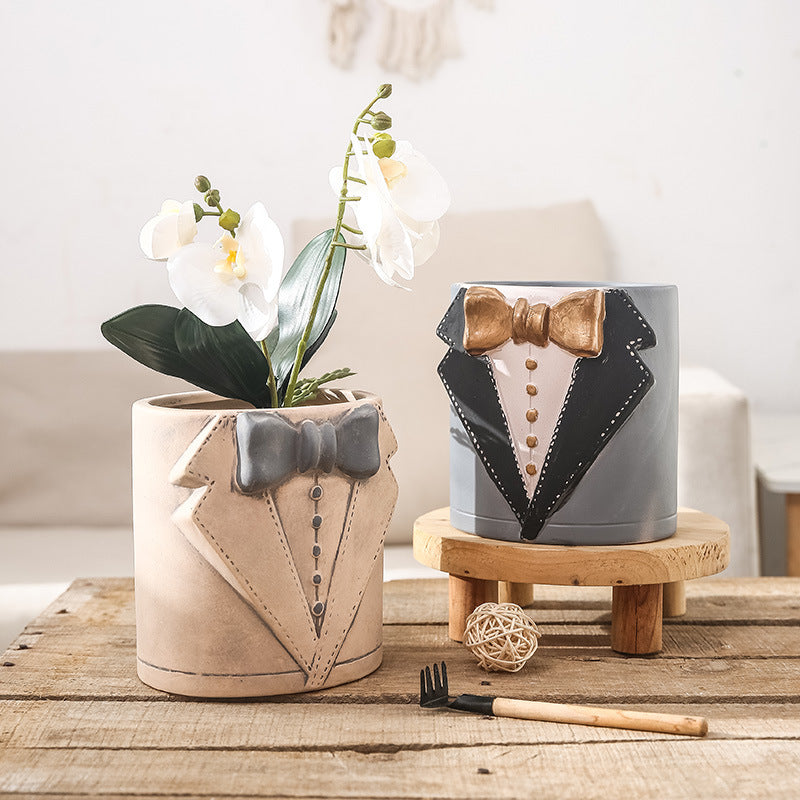 Decorative Vase Black-White Gray | High & Bury