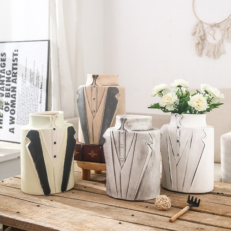 Decorative Vase Black-White Gray | High & Bury
