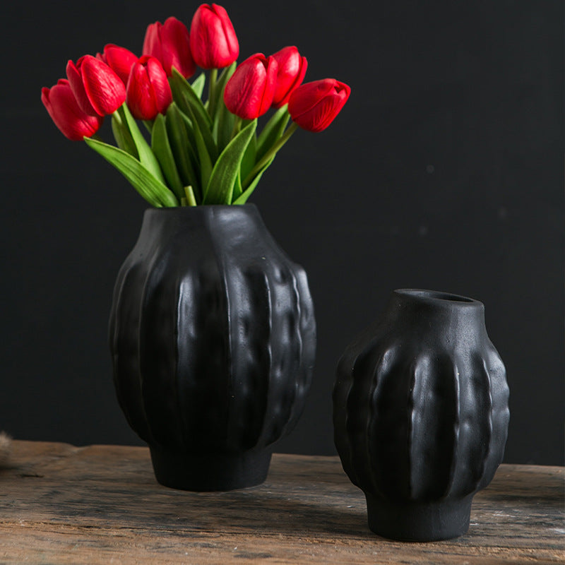 Decorative Vase Cream S Black | High & Bury