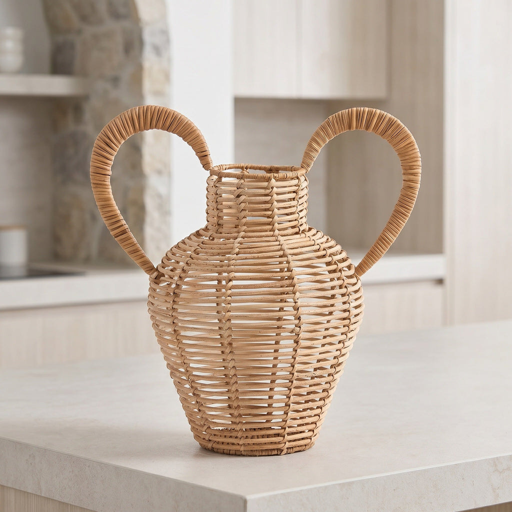 Decorative Vase made of Woven Natural Material | High & Bury