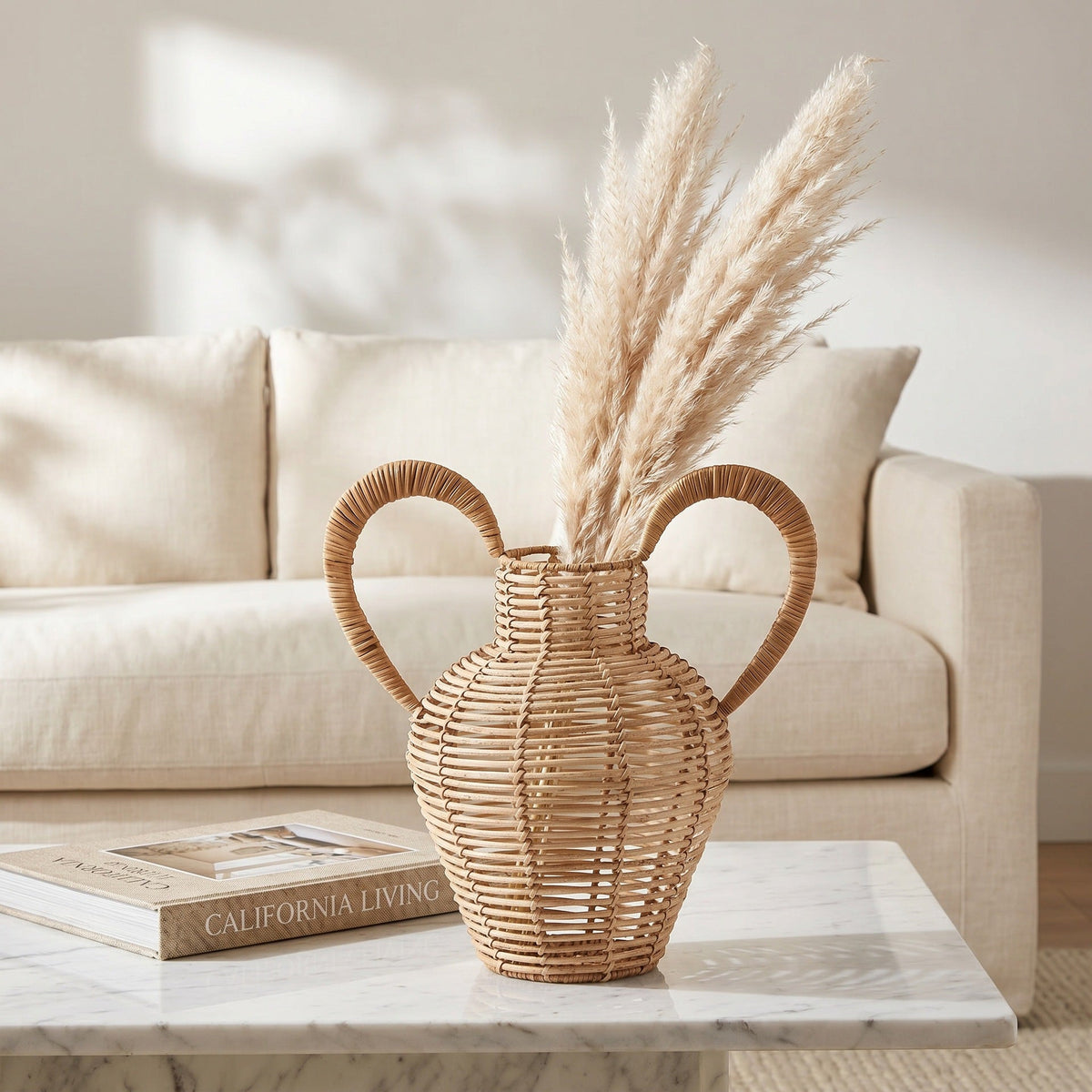 Decorative Vase made of Woven Natural Material | High & Bury
