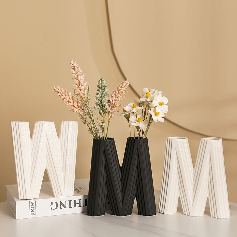 Decorative Vase White Black | High & Bury