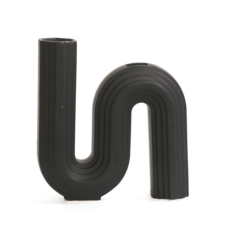 Decorative Vase White Black | High & Bury