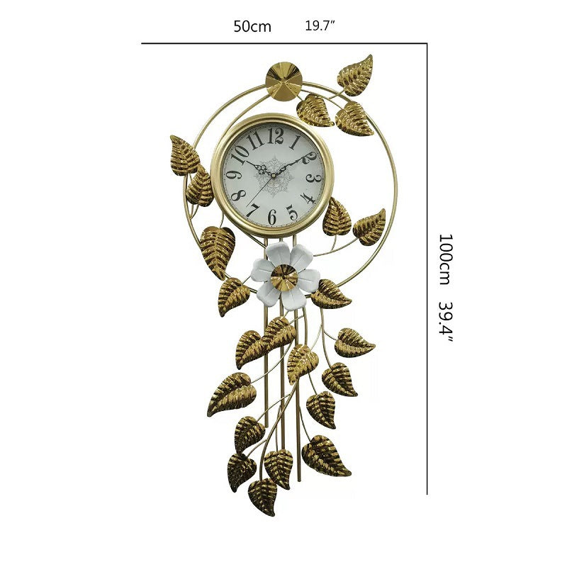 Decorative Wall Clock with Floral Accents | High & Bury