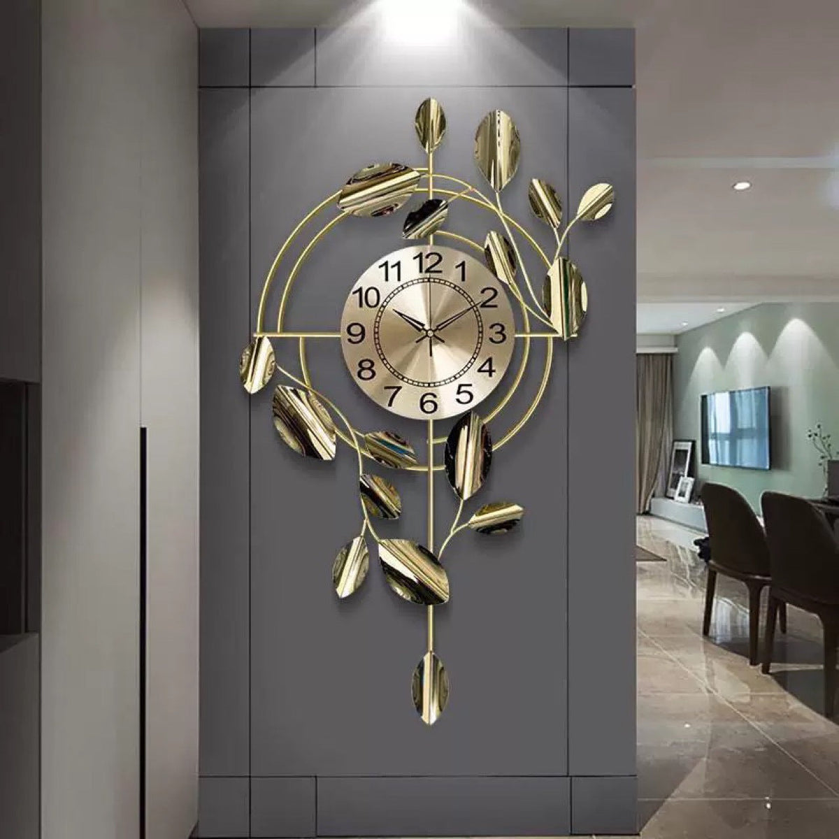 Decorative Wall Clock with Leaf Design | High & Bury