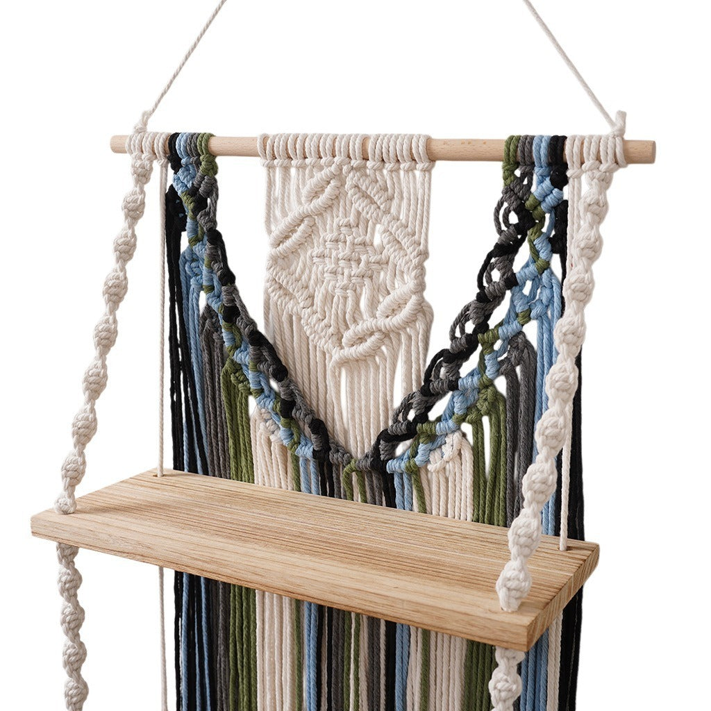 Decorative Wall Hanging Cotton Macrame Wood | High & Bury