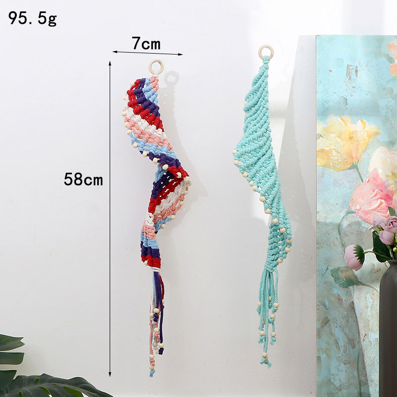Decorative Wall Hanging Cotton Rope Wood Bead | High & Bury
