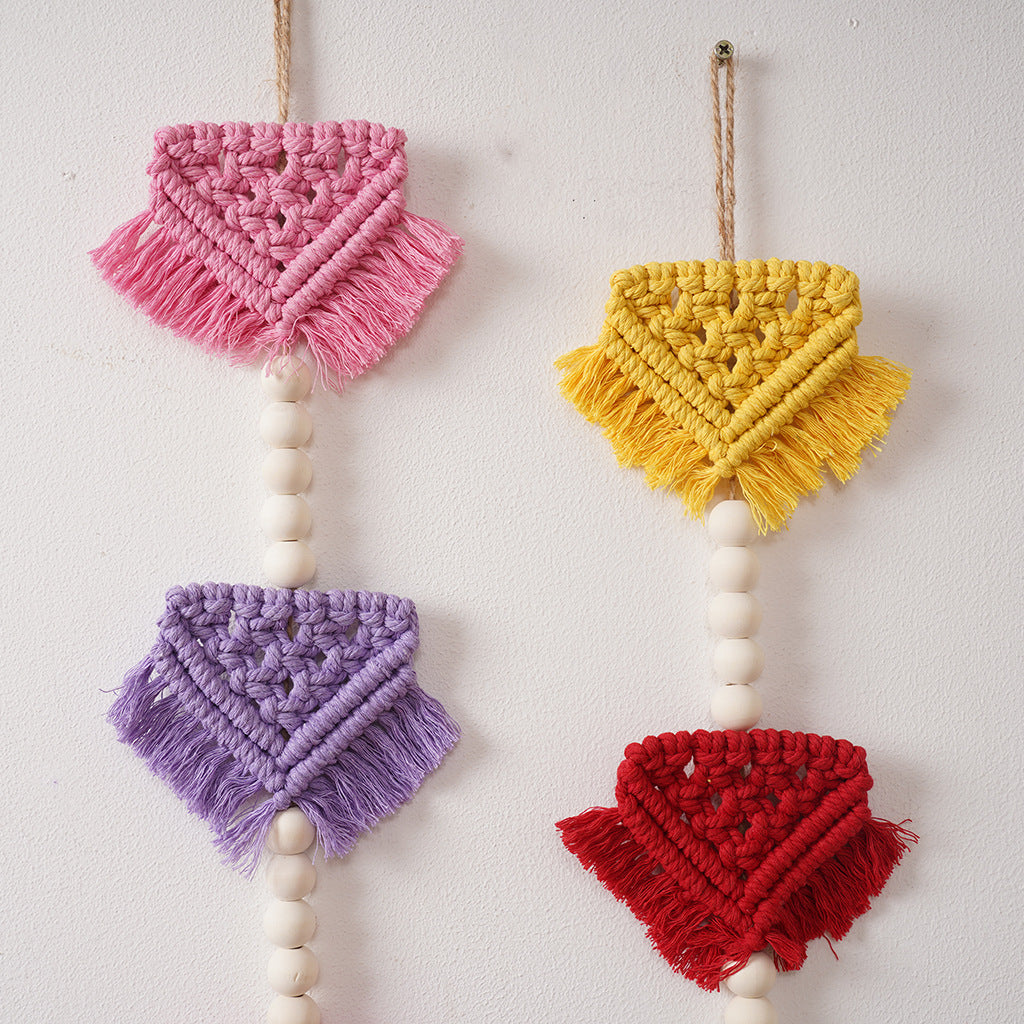Decorative Wall Hanging Off White Red Yellow | High & Bury