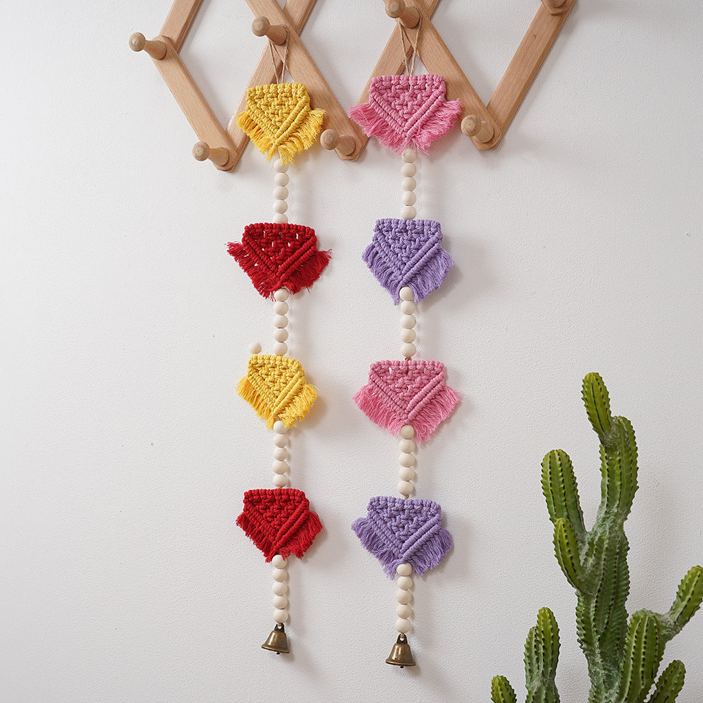 Decorative Wall Hanging Off White Red Yellow | High & Bury
