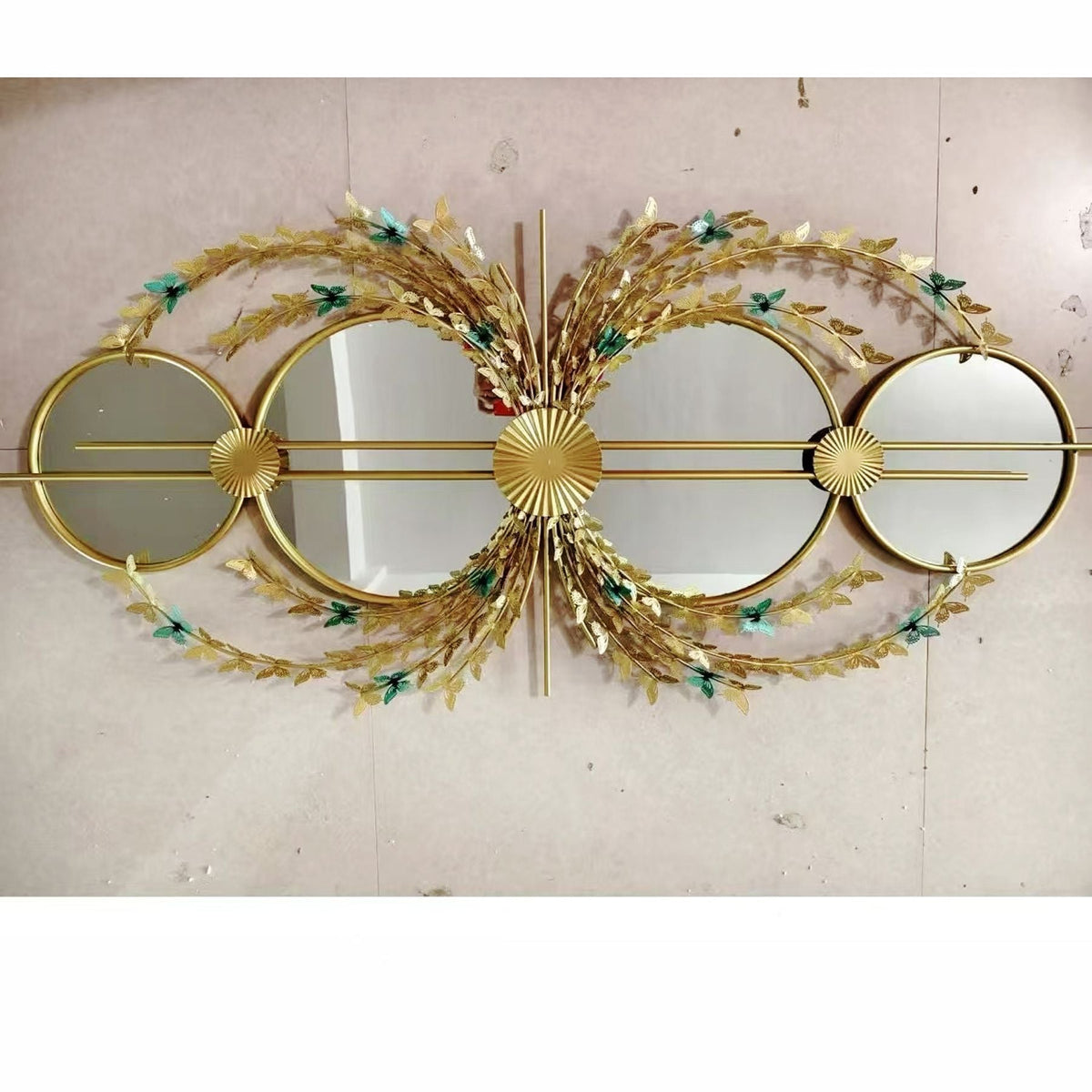 Decorative Wall Mirror with Floral Design | High & Bury