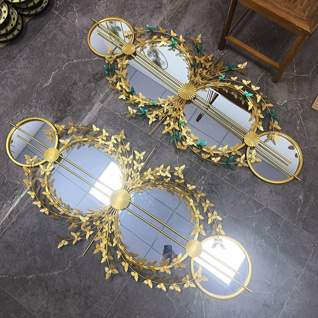 Decorative Wall Mirror with Floral Design | High & Bury