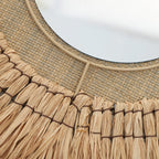 Decorative Wall Mirror with Natural Rattan Frame | High & Bury