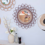 Decorative Wall Mirror with Rattan Frame | High & Bury