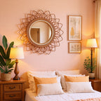 Decorative Wall Mirror with Rattan Frame | High & Bury