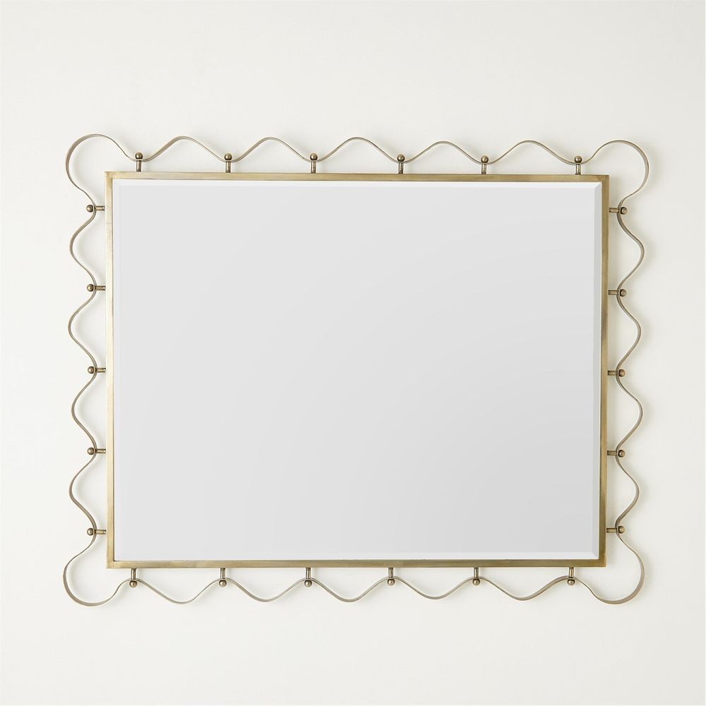 Decorative Wall Mirror with Wavy Edge Champagne | High & Bury