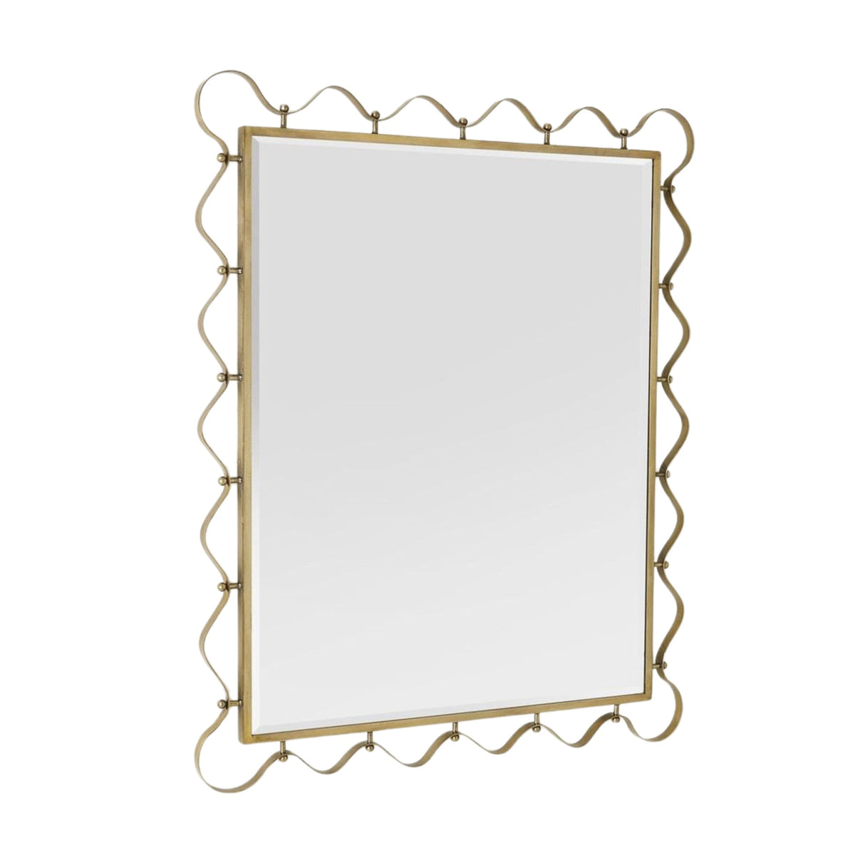 Decorative Wall Mirror with Wavy Edge Champagne | High & Bury