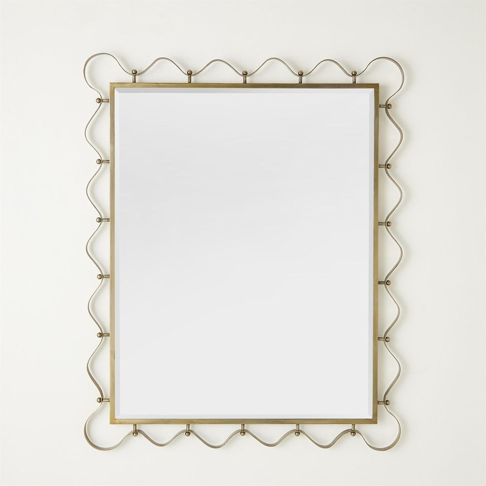 Decorative Wall Mirror with Wavy Edge Champagne | High & Bury