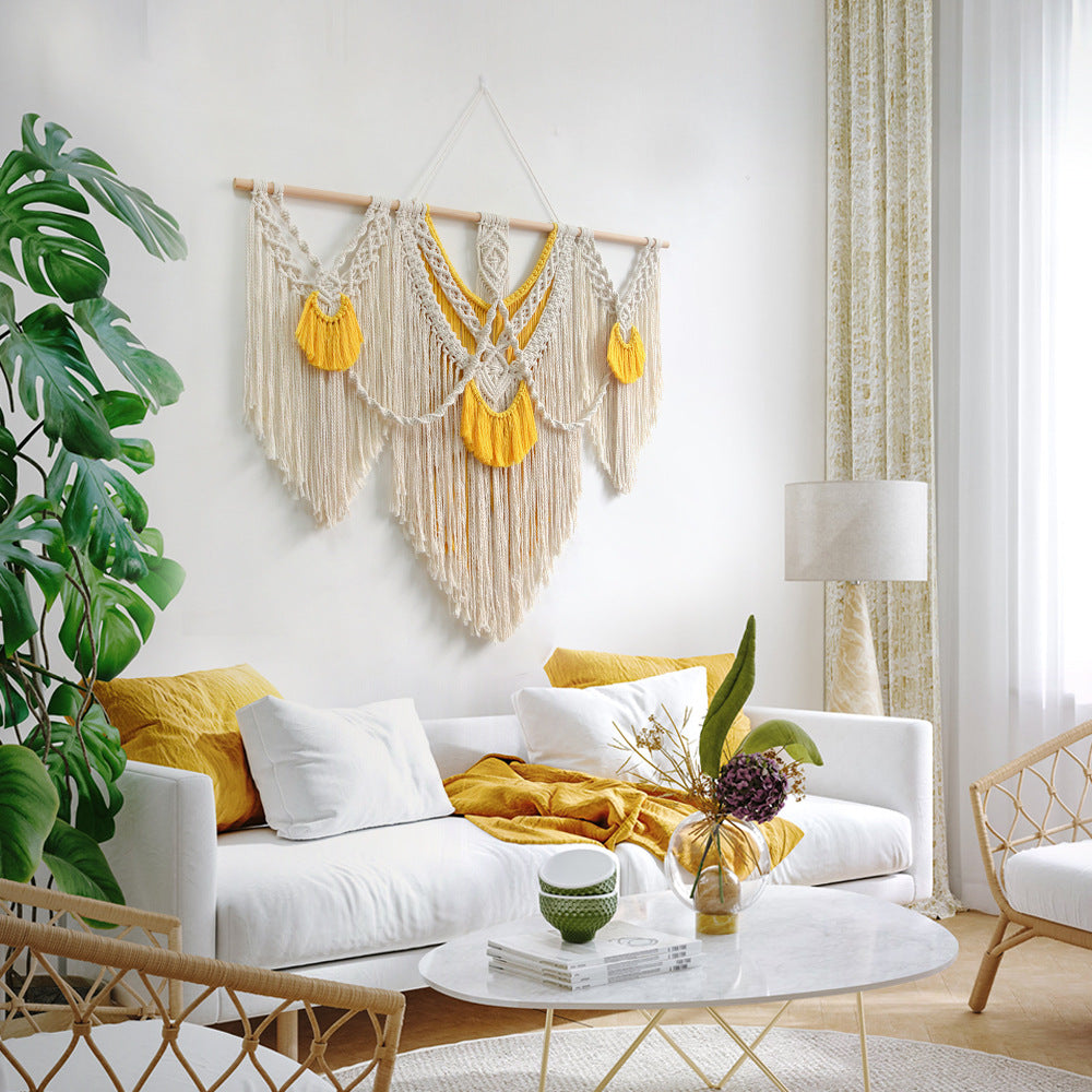 Decorative Wall Tapestry Ivory Beige | High & Bury