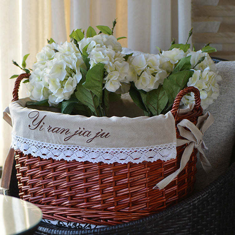 Decorative Wicker Storage Basket | High & Bury