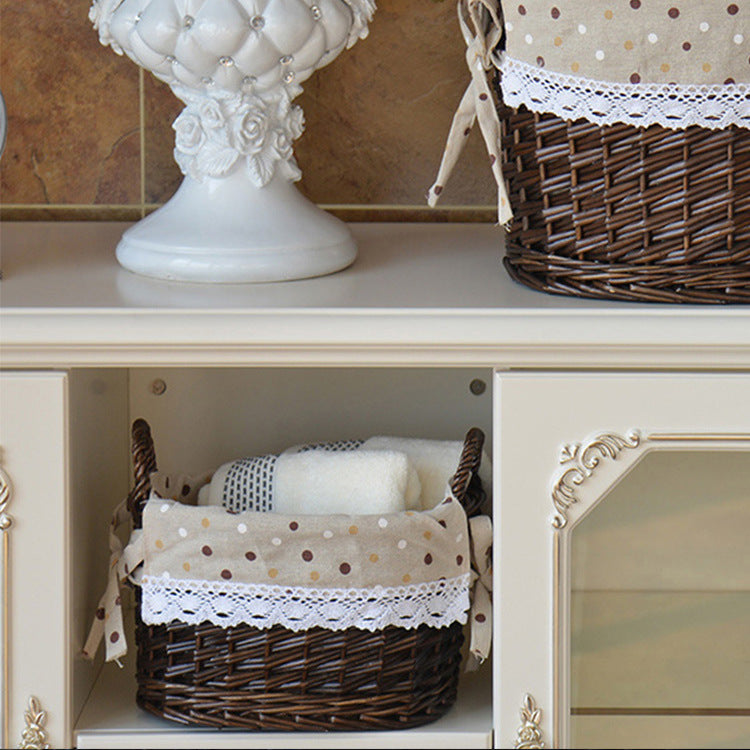 Decorative Wicker Storage Basket | High & Bury