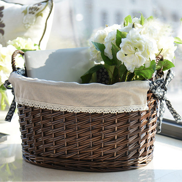 Decorative Wicker Storage Basket | High & Bury