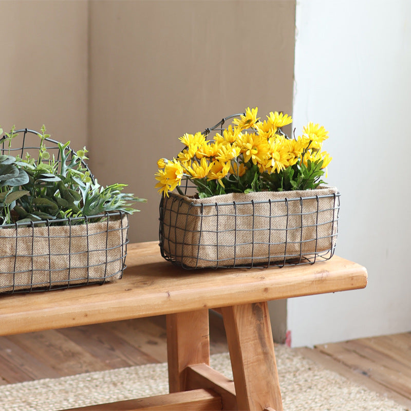 Decorative Wire Basket with Jute Bag | High & Bury