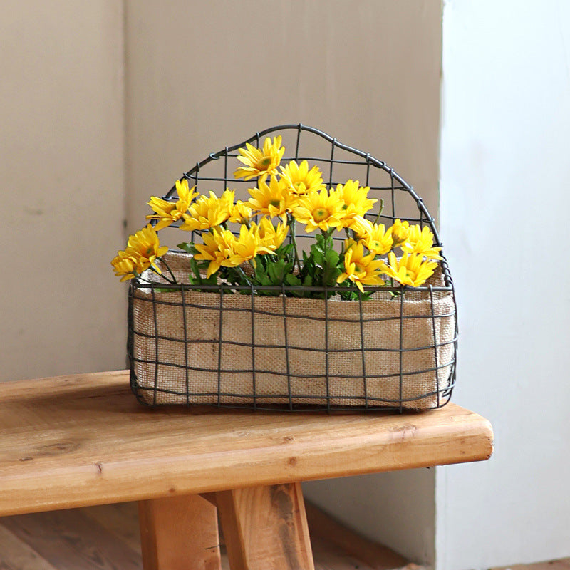 Decorative Wire Basket with Jute Bag | High & Bury