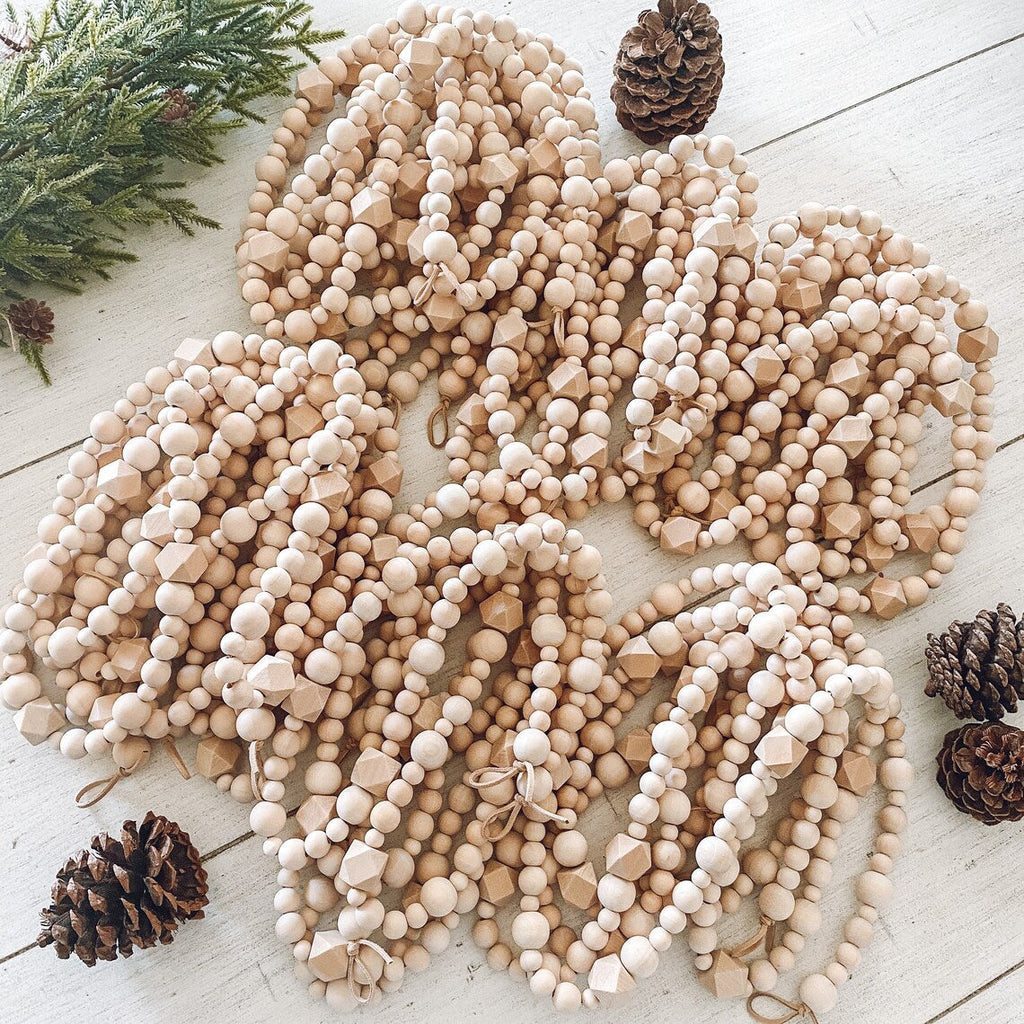 Decorative Wooden Bead Garland | High & Bury