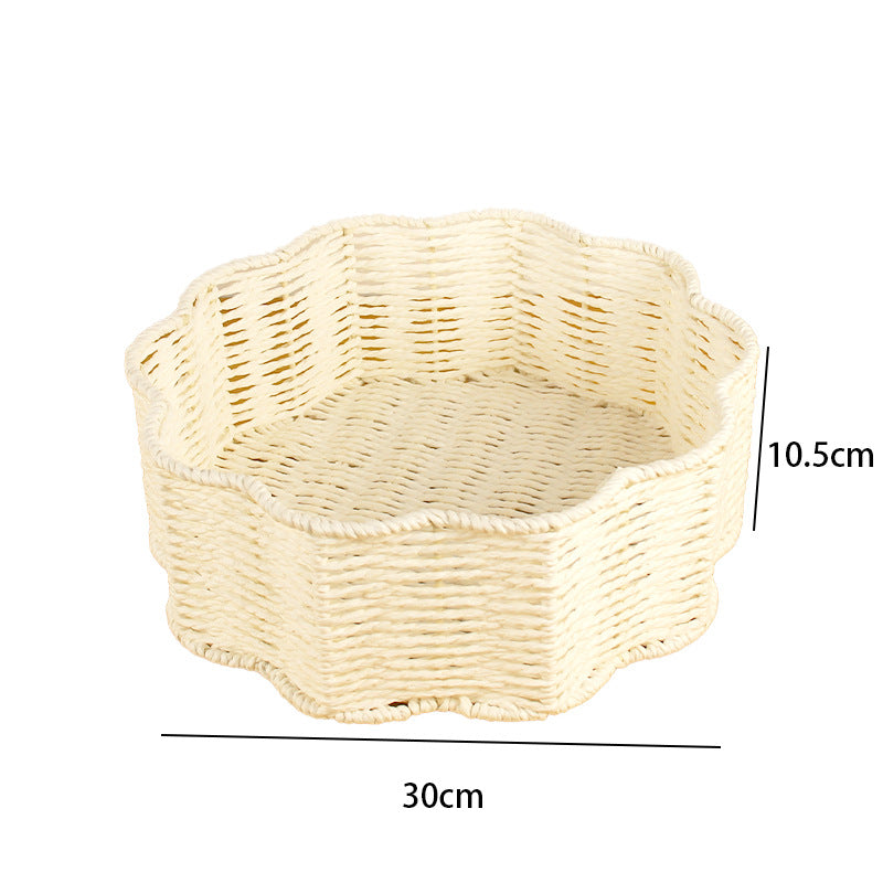 Decorative Woven Basket White | High & Bury