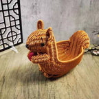 Decorative Woven Dog-Shaped Storage Basket | High & Bury