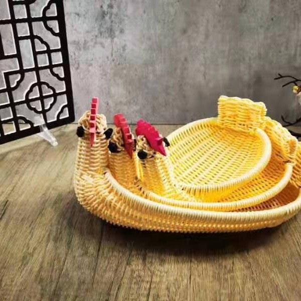 Decorative Woven Dog-Shaped Storage Basket | High & Bury