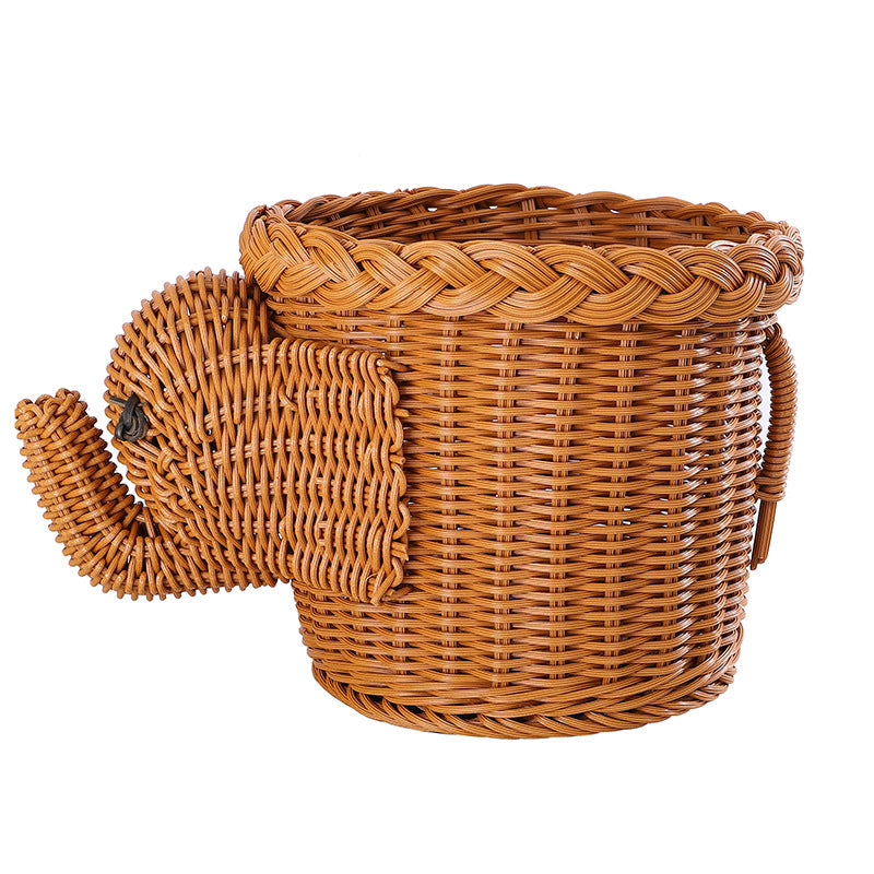 Decorative Woven Dog-Shaped Storage Basket | High & Bury