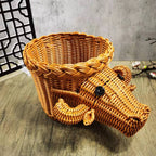 Decorative Woven Dog-Shaped Storage Basket | High & Bury