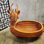 Decorative Woven Dog-Shaped Storage Basket | High & Bury