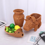 Decorative Woven Dog-Shaped Storage Basket | High & Bury