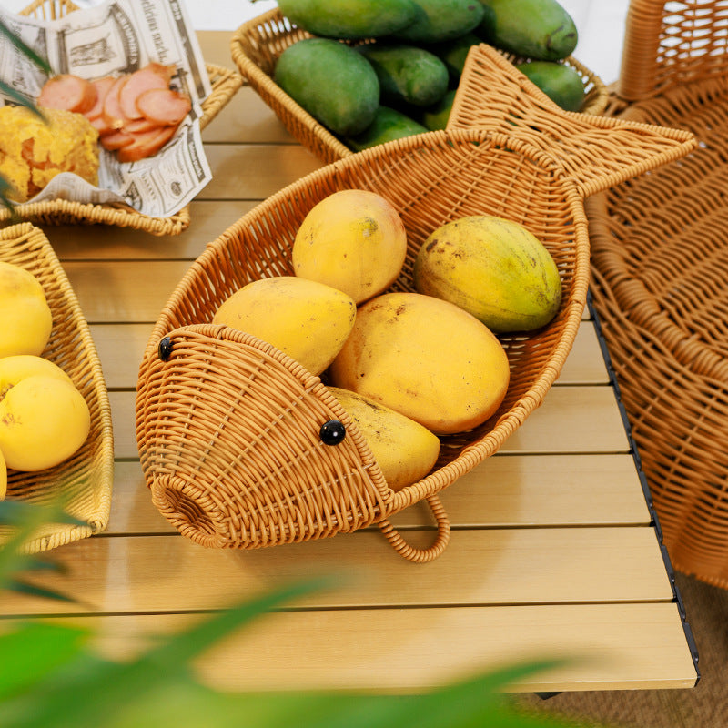 Decorative Woven Fish-Shaped Basket | High & Bury