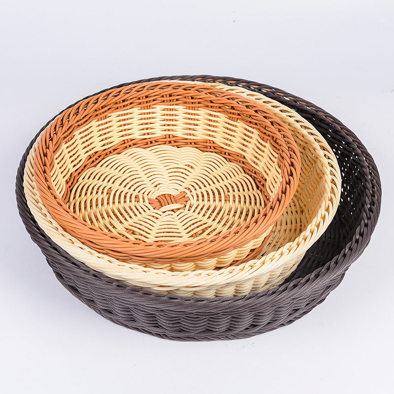 Decorative Woven Serving Brown Beige | High & Bury